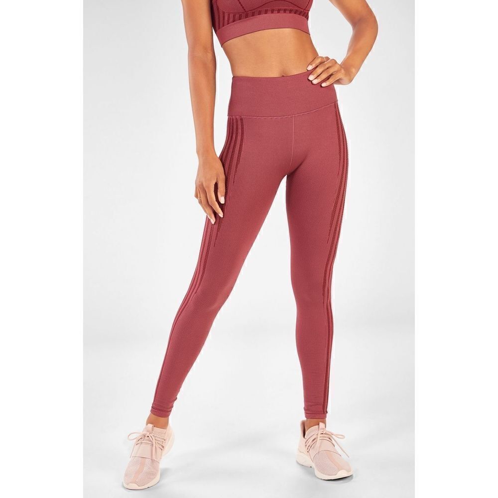 Fabletics Pink High Waisted Seamless Rib Legging - Size M
